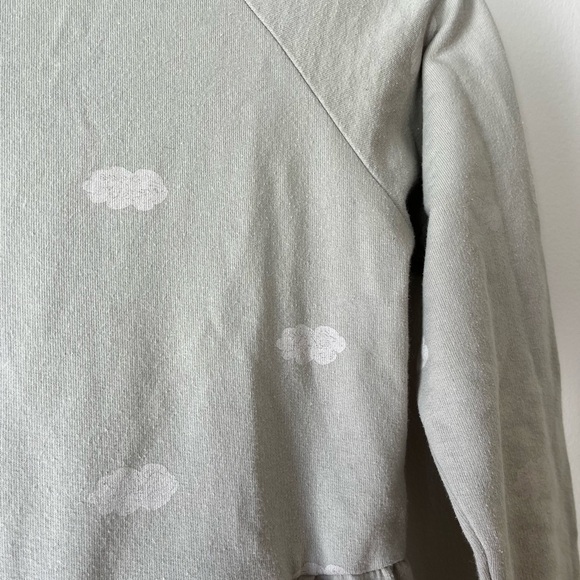 Rylee + Cru long sleeve sweater dress neutral cloud print cotton blend girls 8-9 - Picture 7 of 12